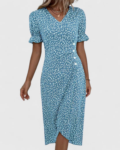 Elowen | Women's Comfortable Button-Front Maxi Dress Back