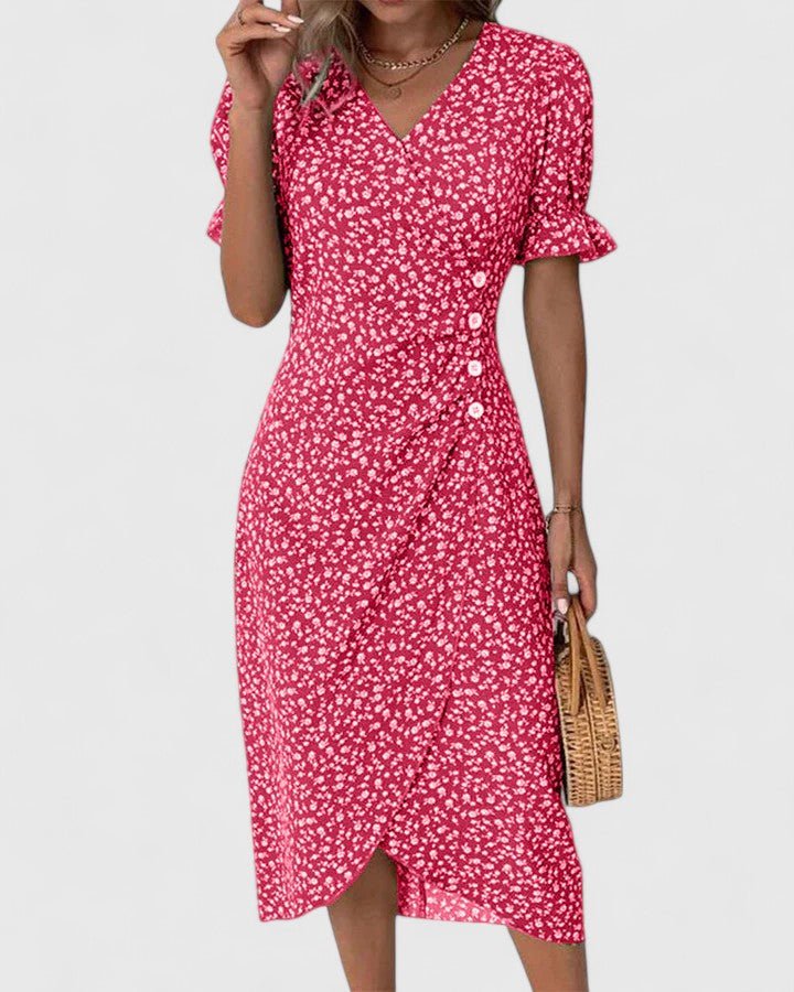 Elowen | Women's Comfortable Button-Front Maxi Dress Detail