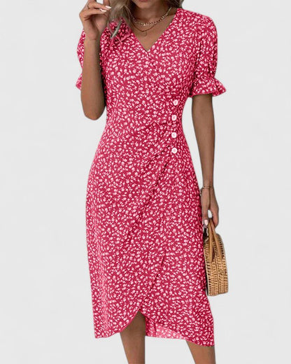 Elowen | Women's Comfortable Button-Front Maxi Dress Detail