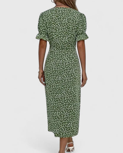 Elowen | Women's Comfortable Button-Front Maxi Dress Side