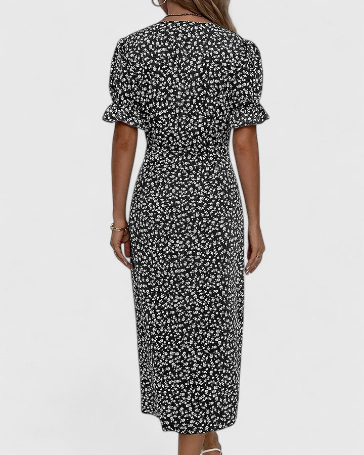 Elowen | Women's Comfortable Button-Front Maxi Dress View 13