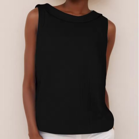 Elysiana | Women's Sleeveless Roll Collar Tank Top Angle