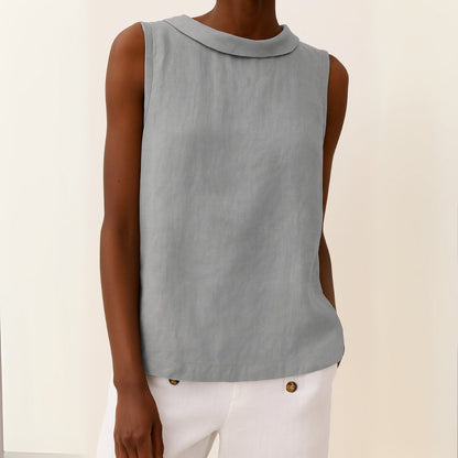 Elysiana | Women's Sleeveless Roll Collar Tank Top Hero