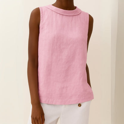 Elysiana | Women's Sleeveless Roll Collar Tank Top Lifestyle