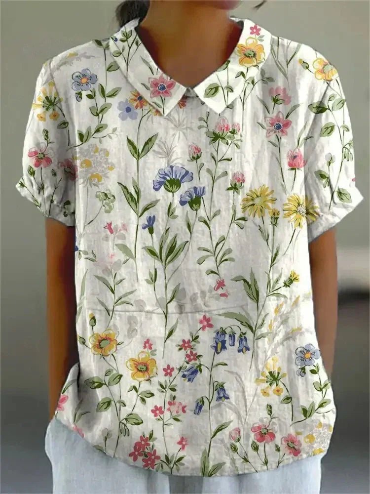 Emberlina | Women's Floral Embroidered Shirt Front