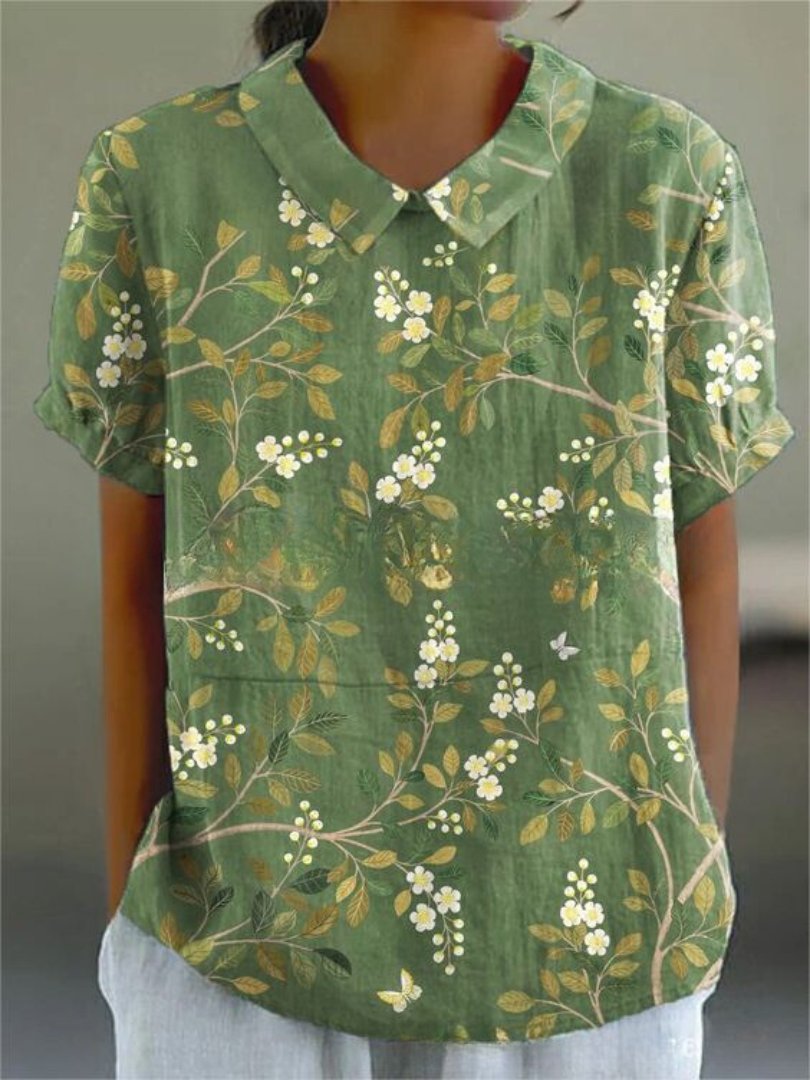 Emberlina | Women's Floral Embroidered Shirt Side