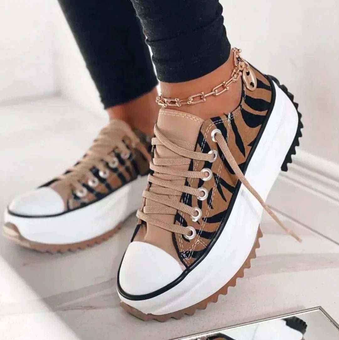 Evangeline | Women's Chunky Platform Sneakers Close Up