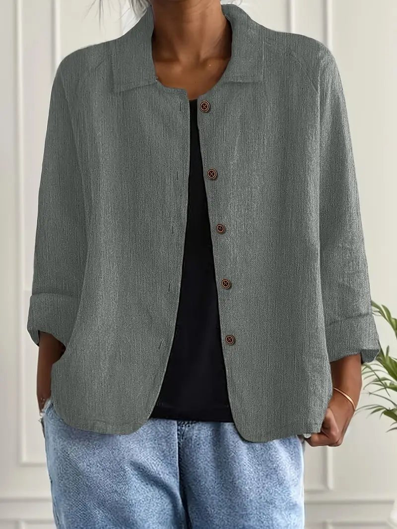 Evelline | Women's Mandarin Collar Classic Light Top Back