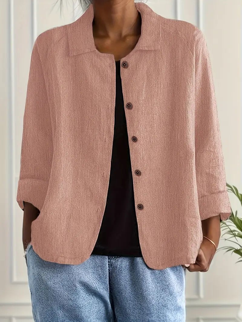 Evelline | Women's Mandarin Collar Classic Light Top Front