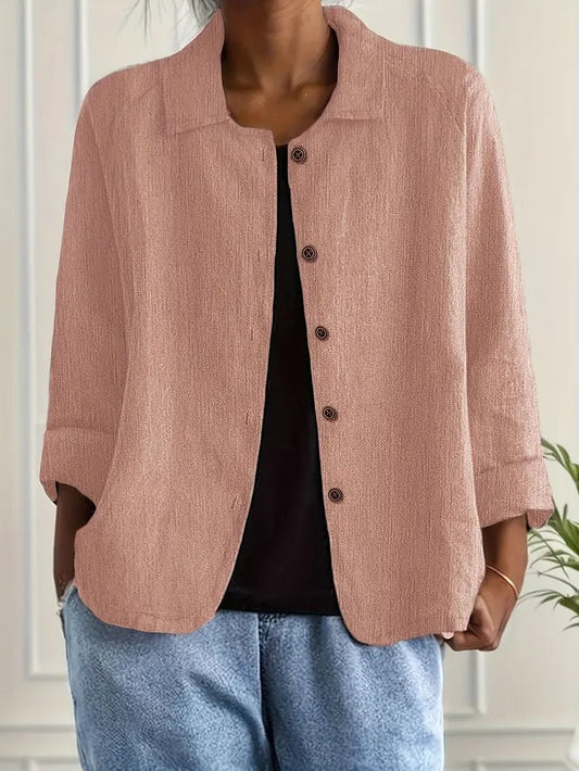 Evelline | Women's Mandarin Collar Classic Light Top Front