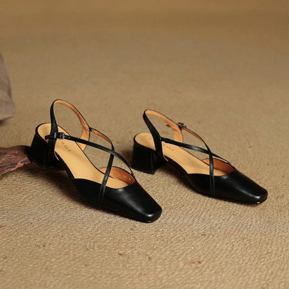 Faye | Women's Cross Strap Block Heels Alternate