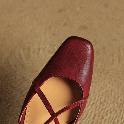 Faye | Women's Cross Strap Block Heels Back