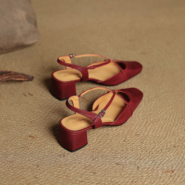 Faye | Women's Cross Strap Block Heels Side