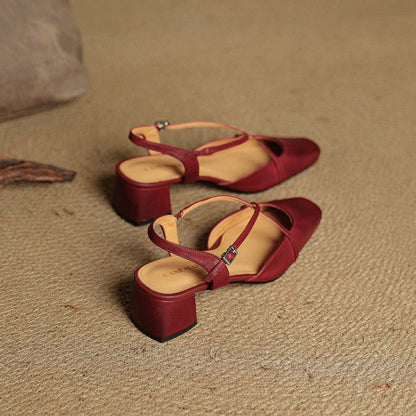 Faye | Women's Cross Strap Block Heels Side