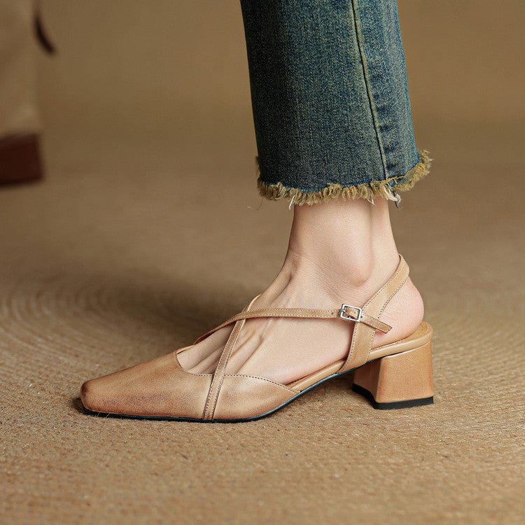 Faye | Women's Cross Strap Block Heels View 12