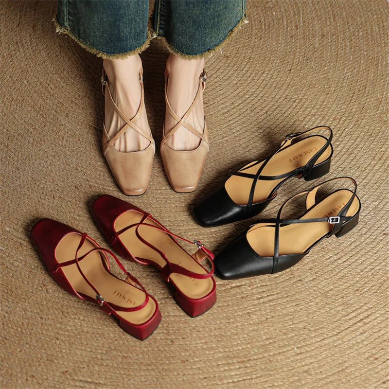 Faye | Women's Cross Strap Block Heels View 17