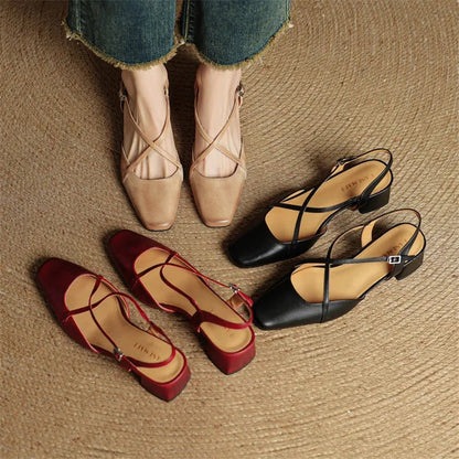 Faye | Women's Cross Strap Block Heels View 17