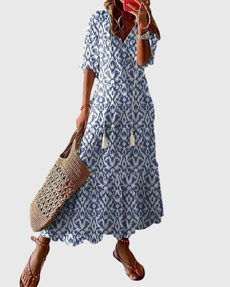 Faye | Women's Elegant Pleated Maxi Dress Hero