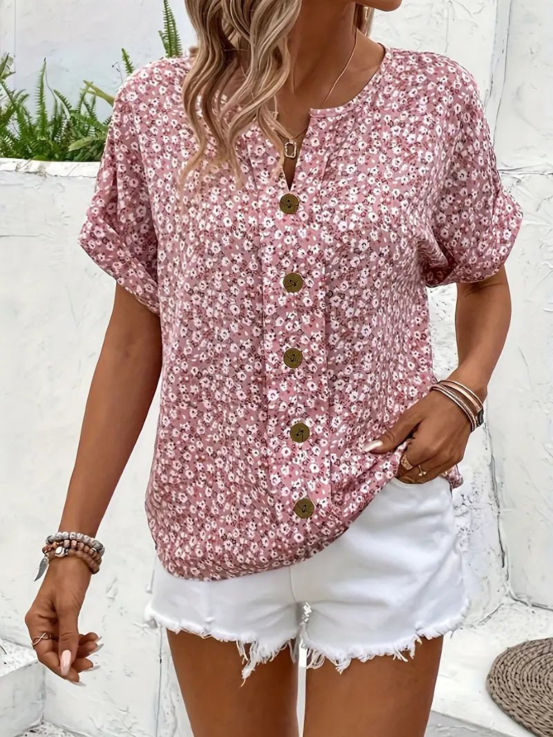 Florelle | Women's Chic Floral Print Top Detail