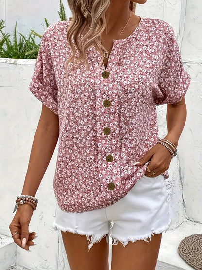 Florelle | Women's Chic Floral Print Top Detail