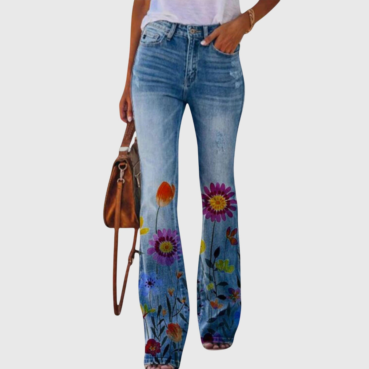 Florette | Women's Floral Print Wide-Leg Flowers Pants Hero