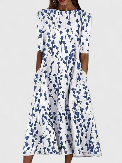 Floriane | Women's Sophisticated Midi Dress Botanical Print Hero