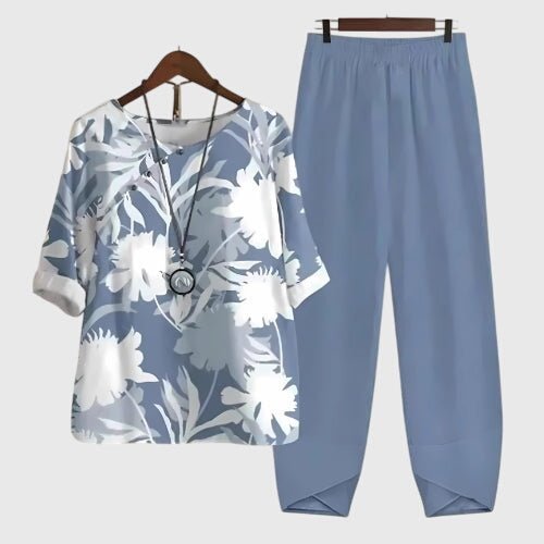 Floriel | Women's Butterfly Print Comfortable Two-Piece Set Lifestyle