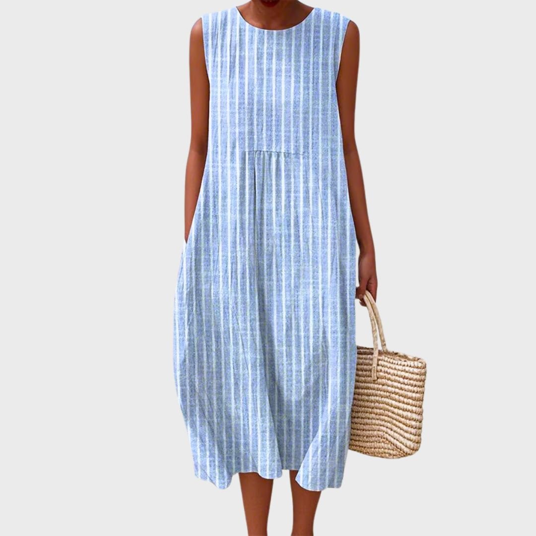 Florinda | Women's Comfortable Plaid Midi Dress Back