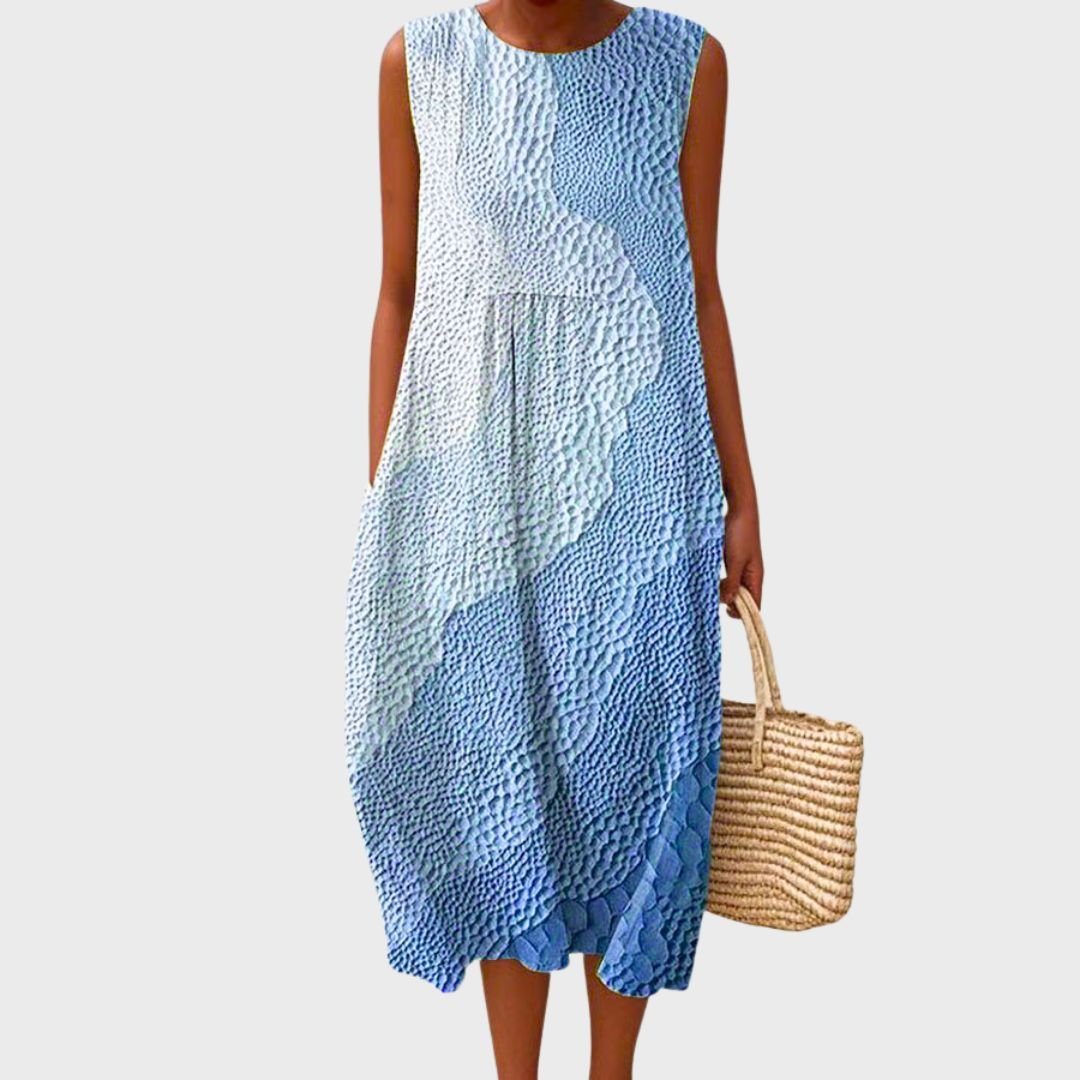 Florinda | Women's Comfortable Plaid Midi Dress Detail