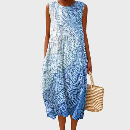 Florinda | Women's Comfortable Plaid Midi Dress Detail