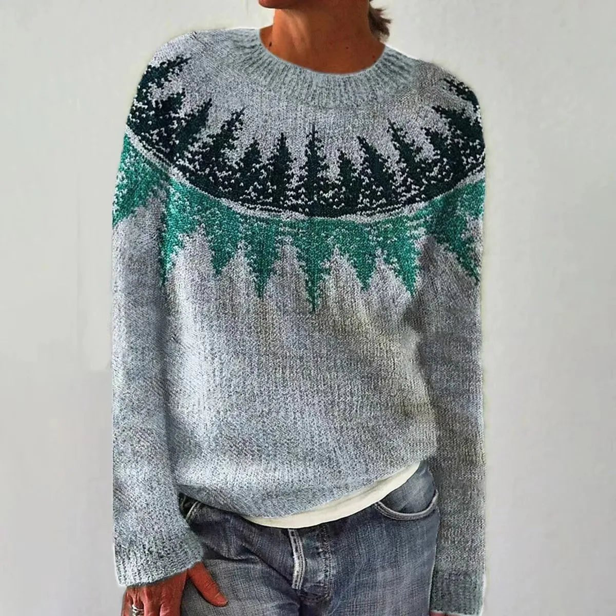 Gemma | Women's Elegant Nordic Sweater Close Up
