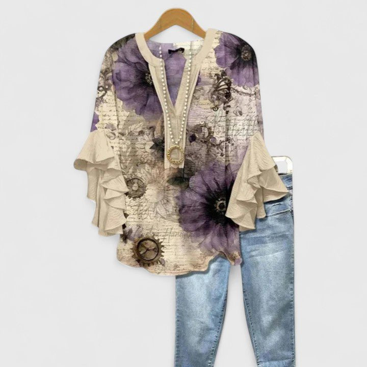 Gemma | Women's Ruffle Sleeve Comfortable Blouse Alternate