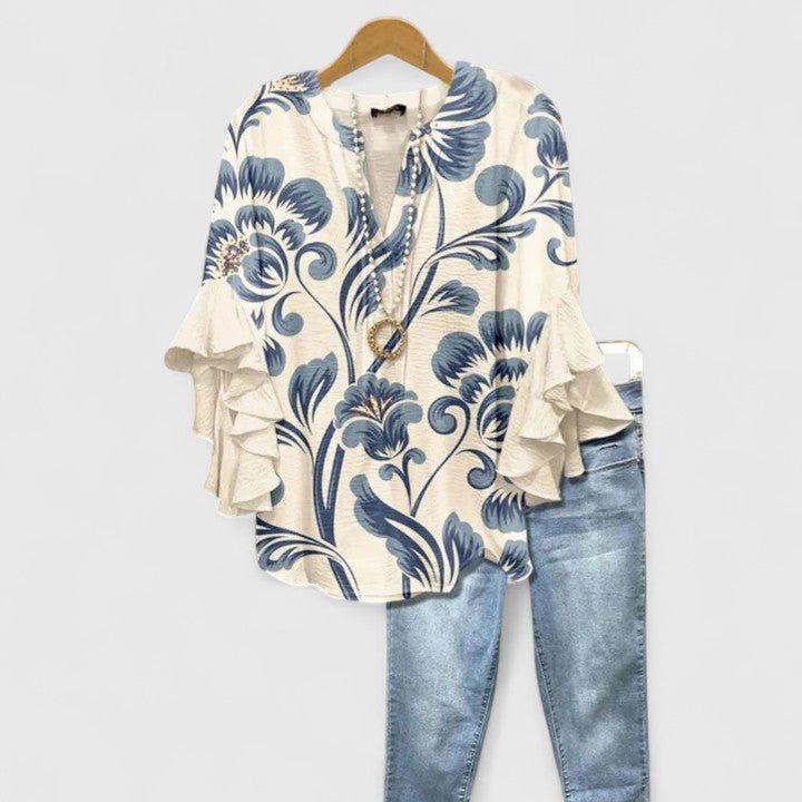 Gemma | Women's Ruffle Sleeve Comfortable Blouse Hero