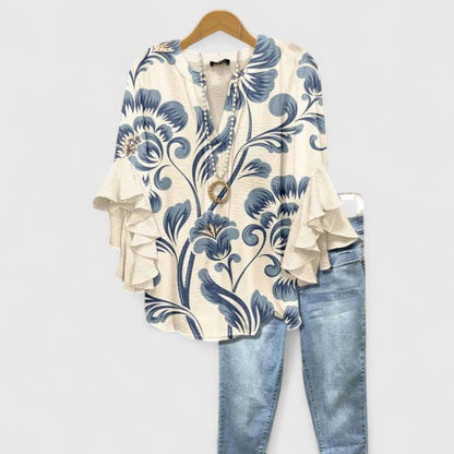Gemma | Women's Ruffle Sleeve Comfortable Blouse Hero