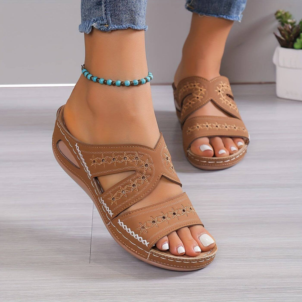 Greta | Women's Slip-Resistant Orthopedic Sandals Lifestyle
