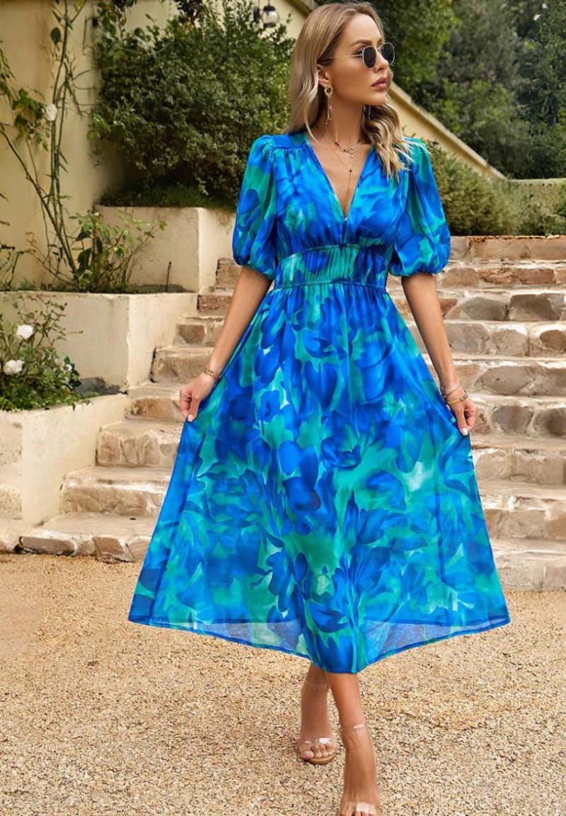 Gwen | Elegant Floral Maxi Dress Back