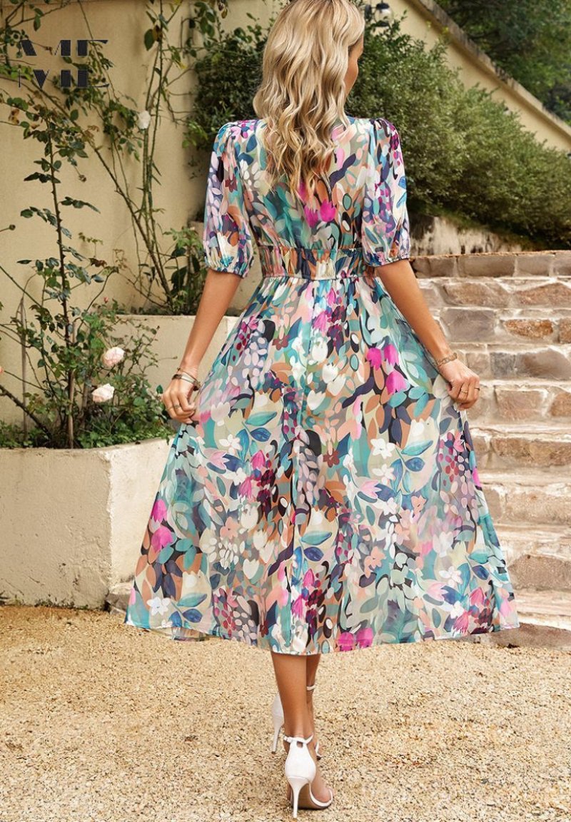 Gwen | Elegant Floral Maxi Dress Front