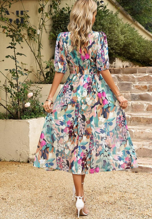 Gwen | Elegant Floral Maxi Dress Front