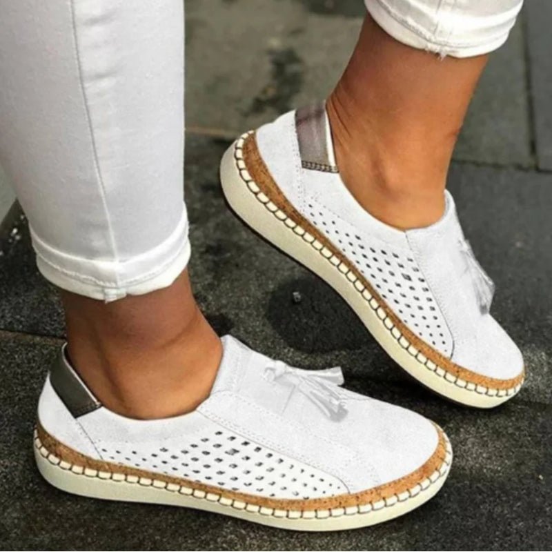 Halvara | Women's Orthoflex Slip-Ons Perforated Arch Support Detail