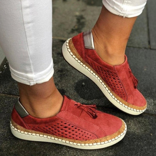 Halvara | Women's Orthoflex Slip-Ons Perforated Arch Support Front