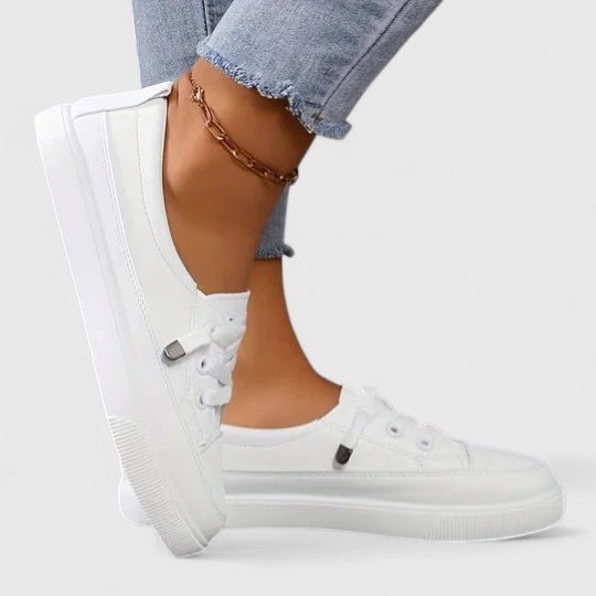 Halvara | Women's Orthopedic Side Buckle Walking Shoes Close Up