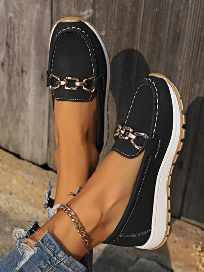 Halvine | Women's Orthopedic Loafers Horsebit Detail Back