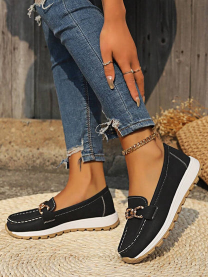 Halvine | Women's Orthopedic Loafers Horsebit Detail Close Up