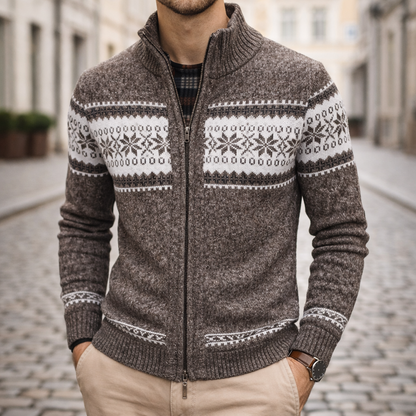 Men’s Winter Knit Jacket With Zip Front