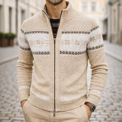 Men’s Winter Knit Jacket With Zip Front