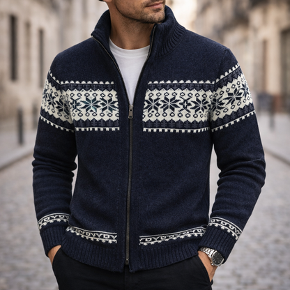 Men’s Winter Knit Jacket With Zip Front