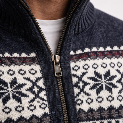 Men’s Winter Knit Jacket With Zip Front