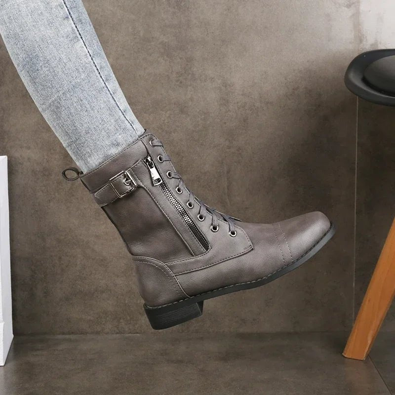 Iris | Women's Zip-Up Leather Boots Back