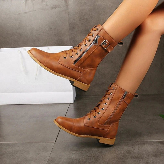 Iris | Women's Zip-Up Leather Boots Hero