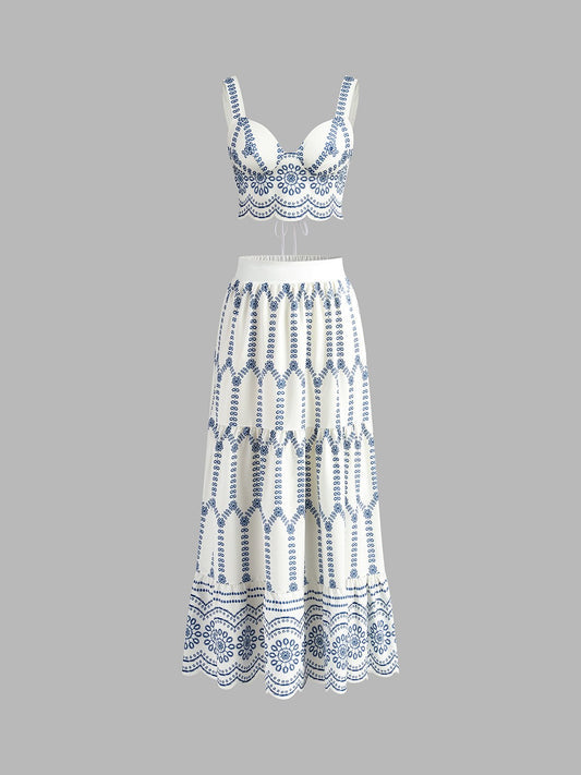 Isabrianne | Women's Printed Sleeveless Two-Piece Set Hero